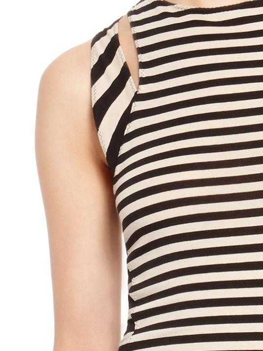 MIXED STRIPE SLEEVELESS DRESS